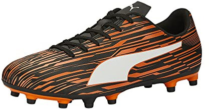 PUMA Rapido III Firm Artificial Ground - Scarpe da calcio da uomo, Puma Nero-puma Drago bianco Fuoco, 43 EU