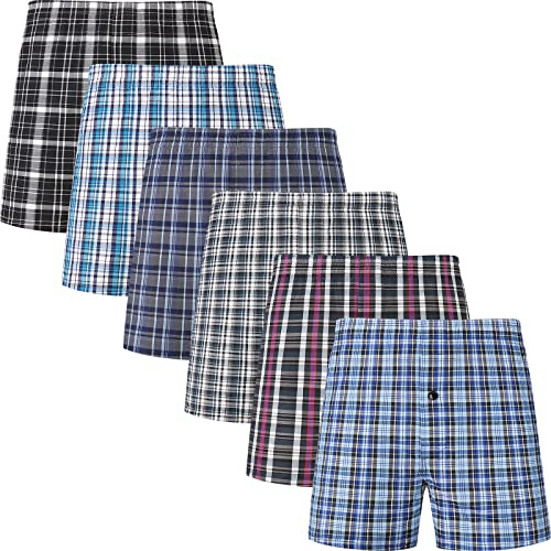 JupiterSecret Boxer Uomo Cotone Leggeri e Traspiranti Mutande Uomo Boxer Americani da 6 e 10 Pezzi, Boxer Uomo Larghi da 6 Pezzi, L
