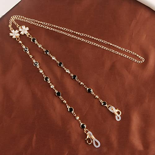 Brillenkette Fashion Chic Damen Gold Silber Sonnenbrillen Ketten Lesen Perlen Brillenkette Brillen Kordel Lanyard Brillen Halskette Schwarz