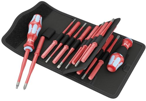 Wera 05059041001 - Juego de varillas intercambiables para destornillador aislado, Kraftform Kompakt VDE Inoxidable 17 extra slim 1, 17 piezas