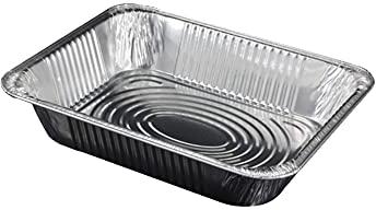 OrangeClub 50 Stück Grill Aluschalen Tropfschalen Einweg Schalen aus Aluminiumfolie Aluschalen Grill für Backen Braten Kochen Klein Behälter 500ml.