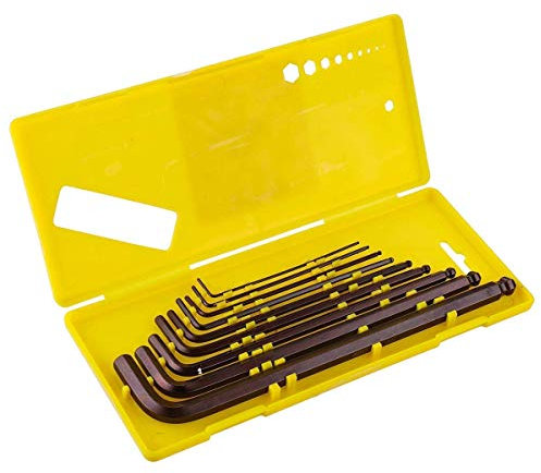Juego de Destornilladores de Herramientas manuales, 9 Uds. S2, Cabezal de Bola de Acero de aleación en Forma de L, Juego de Llaves Allen Torx de 1,5mm a 10mm, Kit de Herramientas de reparación