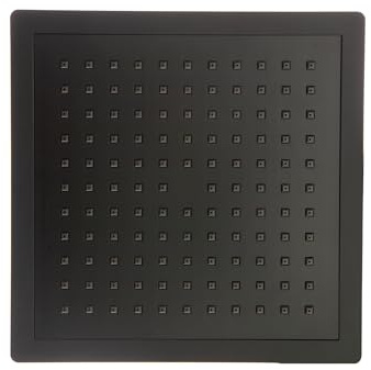 Ramon Soler - Rociador de Ducha Cuadrado 225mm Negro Mate, Alta Presión, Ahorro de Agua, Diseño Moderno, Baño Spa, Fácil Instalación