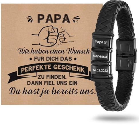 XUANPAI Vatertagsgeschenk Armband Herren mit Gravur Bester Papa - PAPA Armband Armbänder für Herren Männer Schmuck Herren Ideales Papa Geschenk für Vater DAD Geburtstag Hochzeitstag