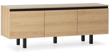 HOMN LIVING TV-Schrank Mühle, Wohnzimmer Möbel, 3 Türen, Eiche, 150 cm (Breite) 40 cm (Tiefe), 58 cm (Höhe)