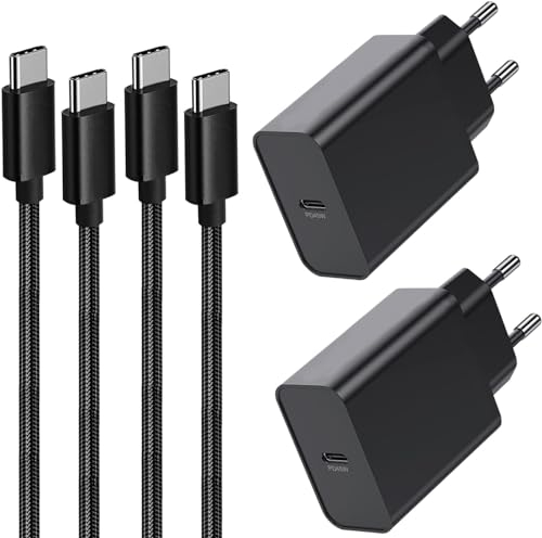 2Pack 45W Chargeur USB C Rapide,Chargeur et Câble pour Samsung Galaxy S25 Ultra/S24 Plus/S25/S24 Ultra/S22+/S23/S21 S20 FE,Note 20,A54 5G/A15 A56 A55 A36 A34 A53 A55 A33 A14 Prise Adaptateur Secteur
