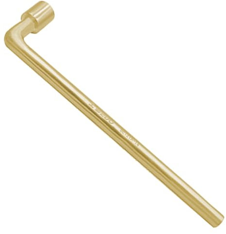 WEDO Funkenfreier L-Steckschlüssel, 36 mm Innensechskant, Länge 330 mm, Höhe 85 mm, zum Zerlegen oder Anziehen von Schrauben, Aluminiumbronze, DIN-Standard, BAM- und FM-Zertifikat