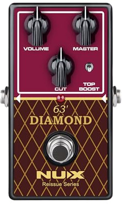 NU-X Das Reissue Series 63 Diamond Pedal | Emulieren Sie den klassischen britischen 30-Watt-Ventilverstärker der Klasse A mit Leichtigkeit, imitiert die Funktionalität des ursprünglichen Verstärkers