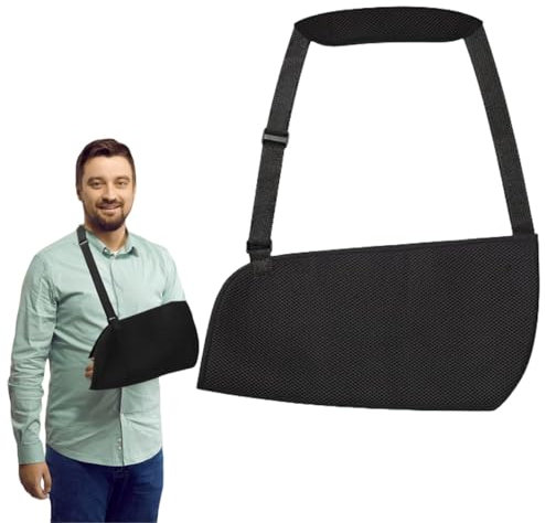 KLLJ Verstellbare Armstütze für gebrochenen Arm,AEinstellbar Armschlaufe für Damen Herren,Atmungsaktive Schulterstütze,Armschlaufe Mit Atmungsaktivem Mesh