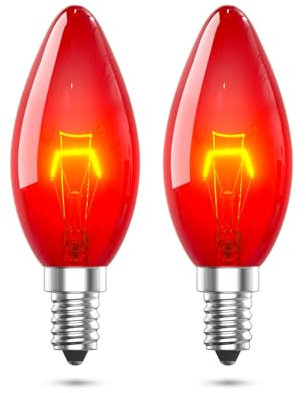 LumiGo 2 lampadine a candela E14 da 26 W, dimmerabili, attacco Edison SES C35, per camino, 220 V, CA 220 V, per lampadari, fuochi elettrici, decorazioni natalizie