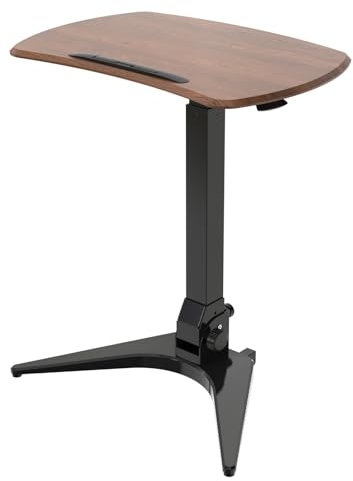 Über Betttisch auf Rollen Höhenverstellbar Density Board Nachttisch, Stufenlos Anhebbar, Komplett Klappbar, Montagefrei, Leicht zu Verstauen, für Haus, Büro(Brown)