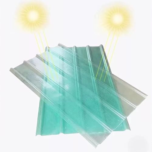 Placa Ondulada FRP, Paneles De Techo Corrugados De 1,2mm De Espesor, Placa De Iluminación Natural De Fibra De Vidrio, Paneles De Iluminación De Fibra De Vidrio Aislados (0.9×0.8m/35×31in)