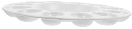 Ciieeo Plato Cerámico para Huevos Rellenos Bandeja De Huevo De Pascua 10.5 Pulgadas Antiadherente Fácil De Limpiar
