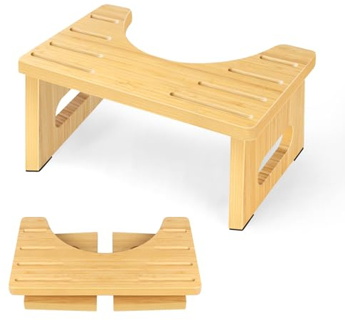 Toilettenhocker Holz – WC Hocker fur Erwachsene – Toilettenhocker Holz Klappbar - Squatty Kackhocker