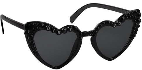 Dirty Thirty Brille,30 Geburtstag Frauen Herz Sonnenbrille,Deko 30 Geburtstag Herz Party Brille 30. Geburtstag Party liefert Dekor Geschenke Lustige Brille für Fasching Foto Requisiten Geburtstags