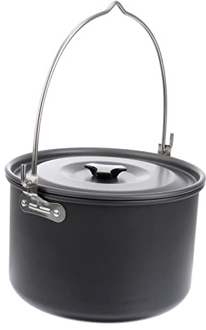 YARNOW Camping Cookware Lightweight Outdoor Cooking Pot with Anti-skid Handle for Hiking Backpacking and Picnics High Temperature Resistant Easy to Carry