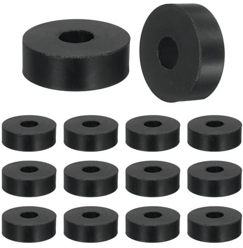 QUARKZMAN 14 Pcs Rondelles Caoutchouc Polyvalentes Pour Maison (Noir) | 0.4 OD x 1.2 ID x 0.4 Épaisseur, Douilles Caoutchouc Anti-Vibration, Rondelles D'Isolation, Voitures Bateaux