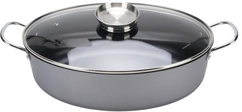 TOPINCN Pot de de Pescado Grande, óvalo Múltiple Que No Es Oval de Cocción de Olla de Cocción de Cocción de Acero de Carbono con para Vegetales, Guisos, Pasta