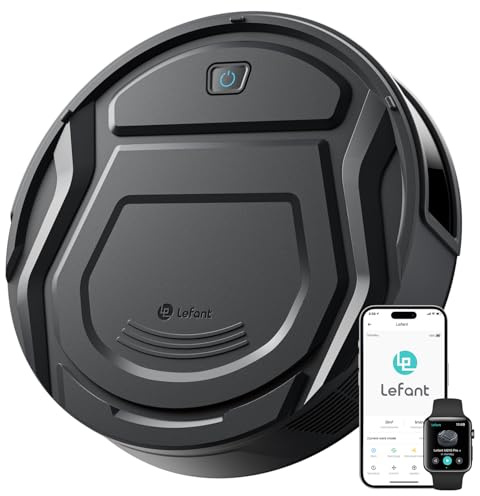 Lefant M210P Robot Vacuum Cleaner Black - PreciSense Obstacle Avoidance, 2200Pa, Small Robot 7.8cm Thin 28cm DIA, 140 Mins Runtime, Self-Charging, for Pet Hair/Hard Floors