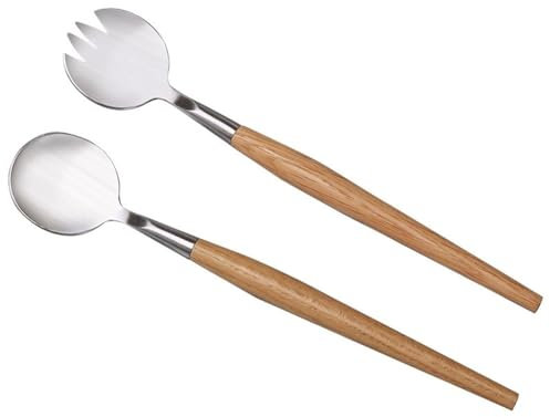 Cuchara de arroz, juego de cubiertos for ensalada, cocina, restaurante, ensalada de frutas, tenedor, cuchara, todo en uno, cuchara de doble propósito, tenedor y cuchara creativos de acero inoxidable c
