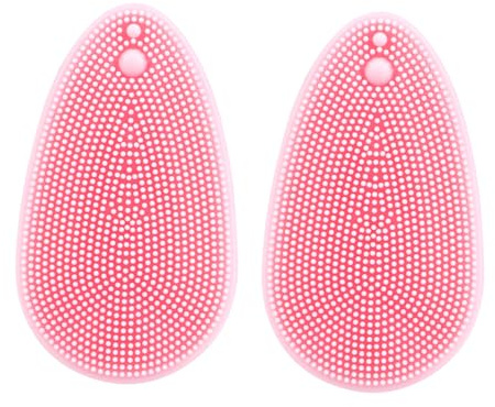 2 Stück-pack Gesichtsreinigungsbürste aus Silikon für Gesicht, Rosa | Sanfte Reinigung und Peeling, Leicht und Tragbar, für Empfindliche Sowie Trockene Haut