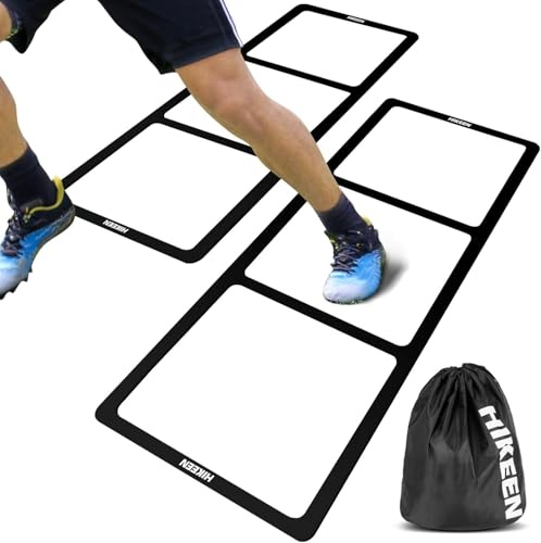 Hikeen Échelle d'agilité – Échelle de vitesse pour le football, le basket-ball – Échelle d'entraînement en caoutchouc durable pour le jeu de jambes avec sac de transport, pas de montage, portable et