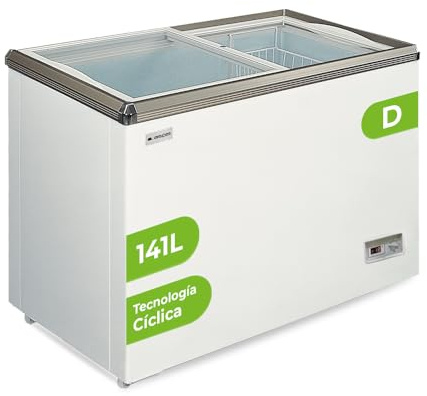 Aspes Congelador Horizontal Horeca Blanco ACHH1501DDCG. Capacidad 141 Litros, 1 Cesta, Bajo Nivel Sonoro, Eficiencia Energética Clase D