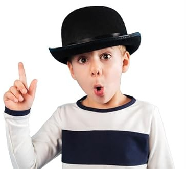LP Divertissements Lot de 6 - Chapeau Melon Feutrine Noir Enfant