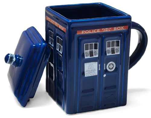 bechoanigel Taza de policía, taza de café de cerámica vintage, taza de policía con tapa, tazas cuadradas para leche, zumo, café, regalo divertido para niños y hombres, 450 ml