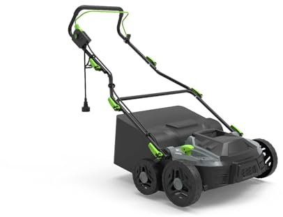 Garvee Electric Lawn Dethatcher Scarifier 15.5 Amp, 14-Inch Corded Dethatcher with 14.5 gal Collection Bag, 5-Position Depth Adjustment & 3-Height Adjustable Handle for Yard Care and Lawn Aeration
