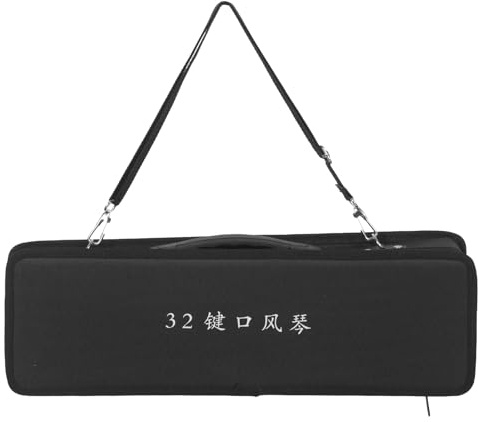 Melodica Aufbewahrung für 32 Tasten Tragetasche mit Griff Schwarz | Canvas Ausführung, und Leicht, Geräumiger Innenraum, für Outdoor Auftritte und Unterricht
