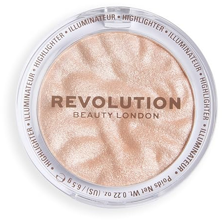 Revolution Reloaded Highlighter, Dare To Divulge | Nueva Fórmula sin Talco, Larga Duración, Acabado Luminoso Muy Pigmentado, Vegano y Libre de Crueldad, 6g