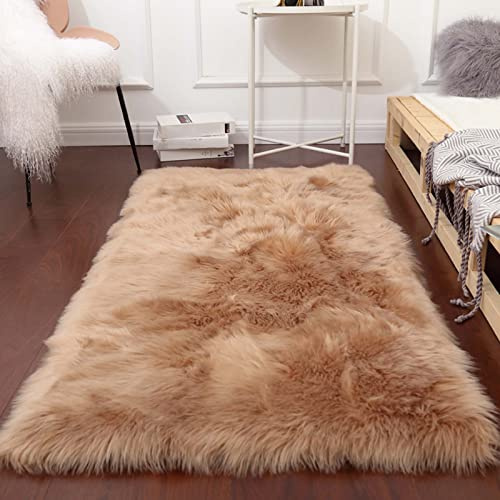 Tappeto in lana artificiale, 70 x 180 cm, morbido, a pelo lungo, per camera da letto, soggiorno, soggiorno, tappeto in pelliccia sintetica per la decorazione della casa