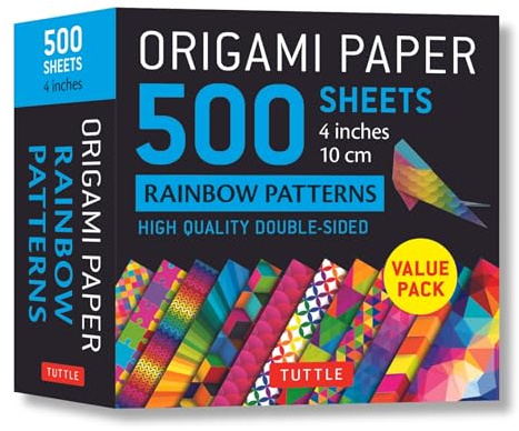 Origami Paper 500 Sheets Rainbow Patterns: High-quality Double-sided Origami Sheets Printed With 12 Different Patterns