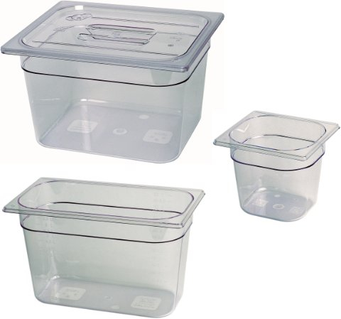 GN Behälter Gastronormbehälter 1/2-65 mm Tiefe aus Kunststoff durchsichtig 1A Qualität