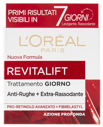 L'Oréal Paris Crema Viso Giorno Revitalift, Azione Antirughe Extra-Rassodante con Pro-Retinolo Avanzato, 50 ml