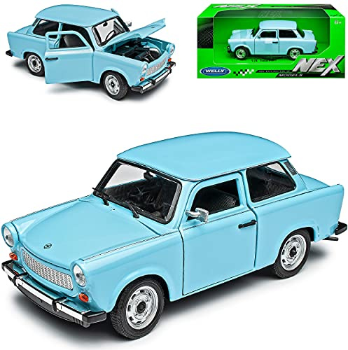 Welly Trabant 601 Limousine Blau 1/24 Modell Auto mit individiuellem Wunschkennzeichen