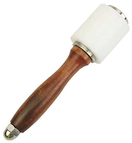 Evwoge Nylon Head Leather Carving Hammer Mallet For Leatherwork Leather Cowhide Sew Club DIY Leathercraft Wooden Mallet Wood Handle (I-Head)