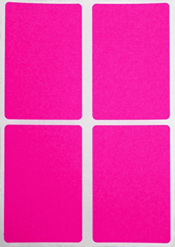 Neon Pink Coding Labels 7.5 cm x 5 cm - 60 Pack, Rectangular Sticker Label 75mm x 50mm by Royal Green