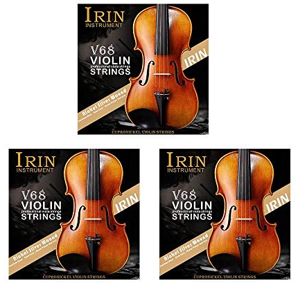 Mowind Violinensaiten Full Set (G-D-A-E) Violine Fiddle String Saiten Stahlkern Nickel-Silber umwickelt mit vernickeltem Kugelende für 4/4 3/4 2/4 1/4 1/8 Violinen Universal 3 Sets 12 Stück