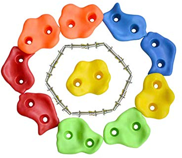 YOUCAI Klettersteine für Kletterwände Spielturm Klettergriffe Bunt Baumklettergriffe Kletterfelsen für Das Warrior Kinderkletterer C(10 Stücke)