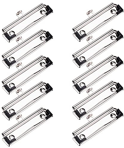 Gativs 10 Stück Klemmbrett Klammer Klemme Metall klemmbrett Clip Flache Metal Klemme Metall klemmbrett Clip Zwischenablage Clip Loch zum Aufhängen mit Gummigriff für Büro Klassenzimmer