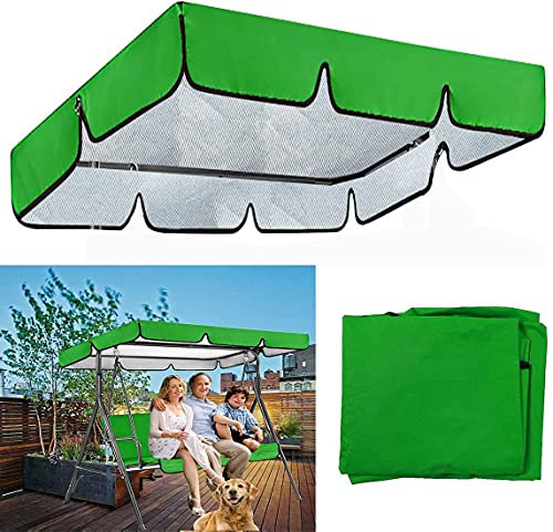 MeTikTok Garden Swing, Pergola Sun Canopy, Rocking Chair, Universal Roof, Garden Bench, Sun Canopy with Removable Roof & Seat Pad, Waterproof And Sun-Proof,Green,L249 x W185 x H18cm