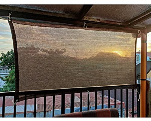 Abrotain Fence Privacy Screen Balcony Sun Shade Cloth 3'3x9'9 80% Shade Fabric Outdoor Patio Screens Mesh Panels Apartments Railing Cover UV Protection for Backyard Garden Porch Deck