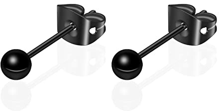 Titan Kugel ohrstecker für Damen Herren Mädchen 3mm-6mm Optionen Roségold/Gold/Silber/Schwarz Hypoallergen Runde Kugelohrringe für empfindliche Ohren