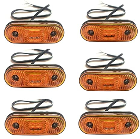 MelTruck® 6x Gelbe LED Begrenzungsleuchte Umrissleuchte Positionsleuchte 12V 24V LKW Anhänger