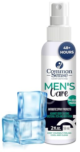 Common Sense Antibiotic Deodorant Men Spray Travel Size, Dry Spray Deodorant for Men All Day Cool & Clean Odor Defense, Antiperspirant Spray 2 Oz