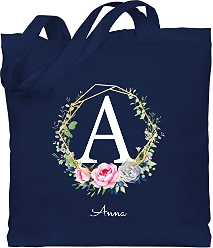 Geschenk mit Namen personalisiert by Shirtracer - Baumwolltasche - Initialen - Personalisierte Geschenke Frauen I Geschenkideen Mädchen mit Namen I Geschenke Freundin