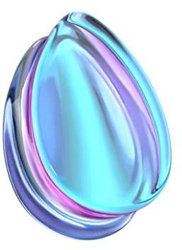 beyoutifulthings Ohr-Plug Tränen-Tropfen Lila Blau Changierend Glas Ohr-Piercing Ohr-Schmuck Tunnel Double Flare Sattel-Verschluss 6-25mm