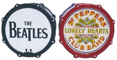 Half Moon Bay | The Beatles | Drum Shaped Ceramic Egg Cups (Set of 2) | Official Merchandise | SGT. Pepper & Classic Drop T Bass Drums | Father’s Day 2026 Gift for Dad